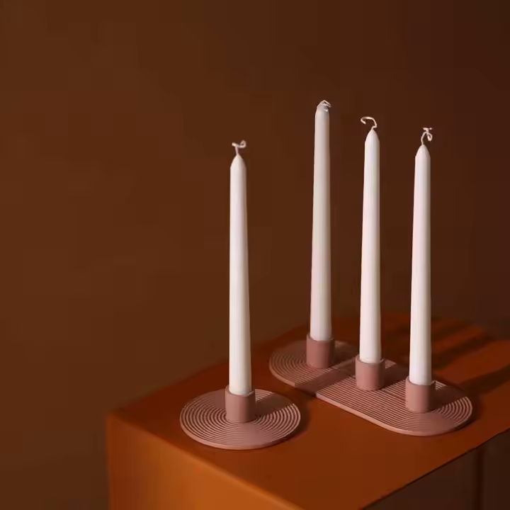 Nordic Ceramic Candle Holder (Mauve)