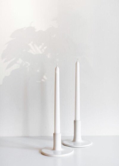 White Ceramic Candle Holder